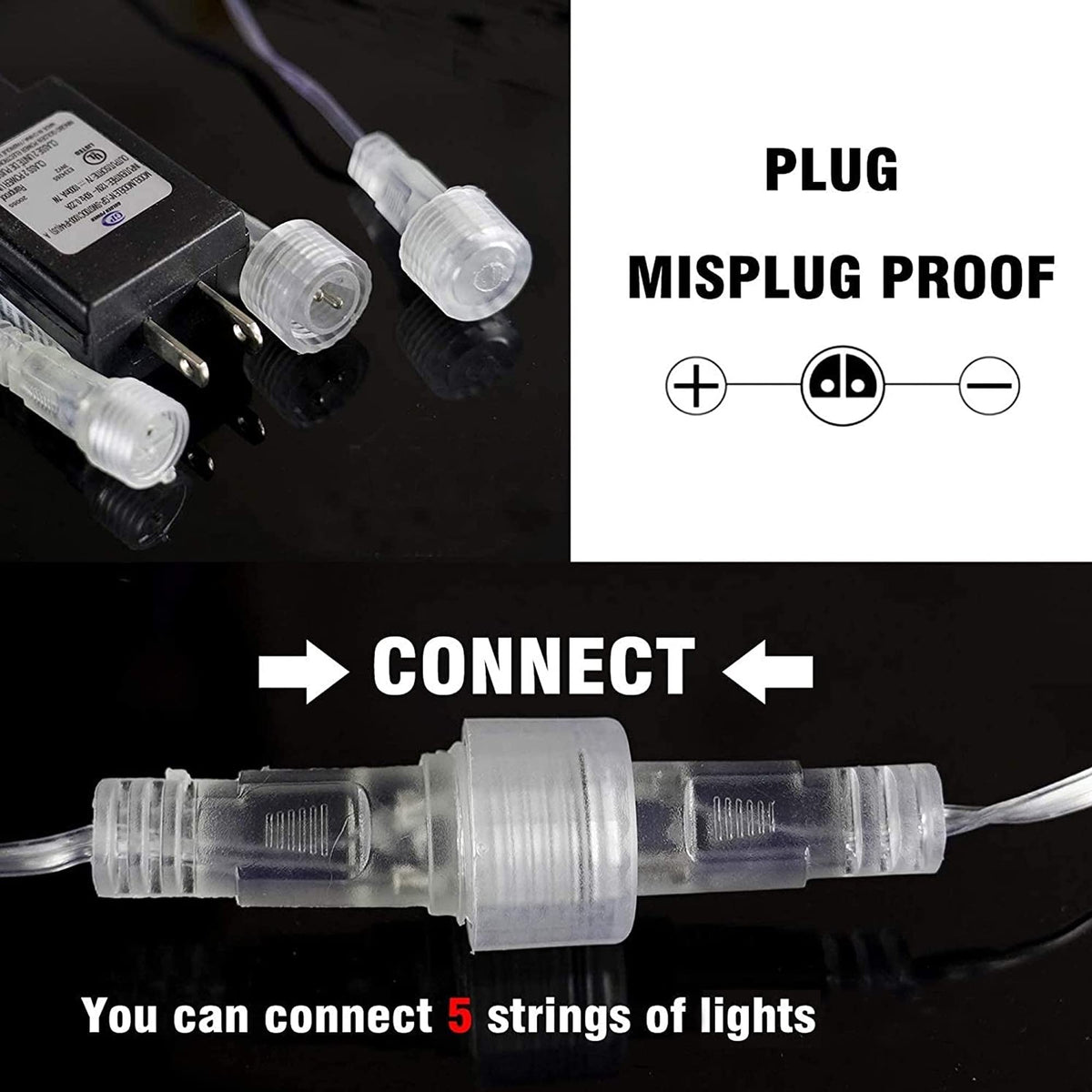 TW SHINE White Christmas Meteor Shower Lights Outdoor, 288LED 12" 8 Tubes Waterproof Christmas Lights Outdoor Plug in, Snow Falling Rain Icicle Xmas Light Decorations, White