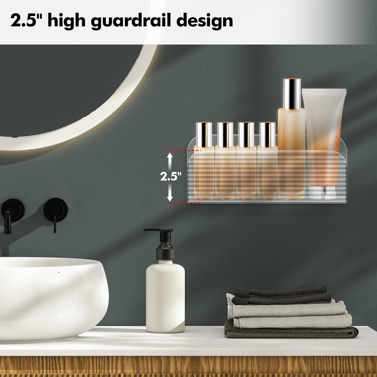 Poeland 3 Pack Wall Mounted Storage Organizer, Cabinet Door Organizer, Clear Storage Box for Bathroom, Bedroom, Mirror Medicine Cabinets (Transparent)