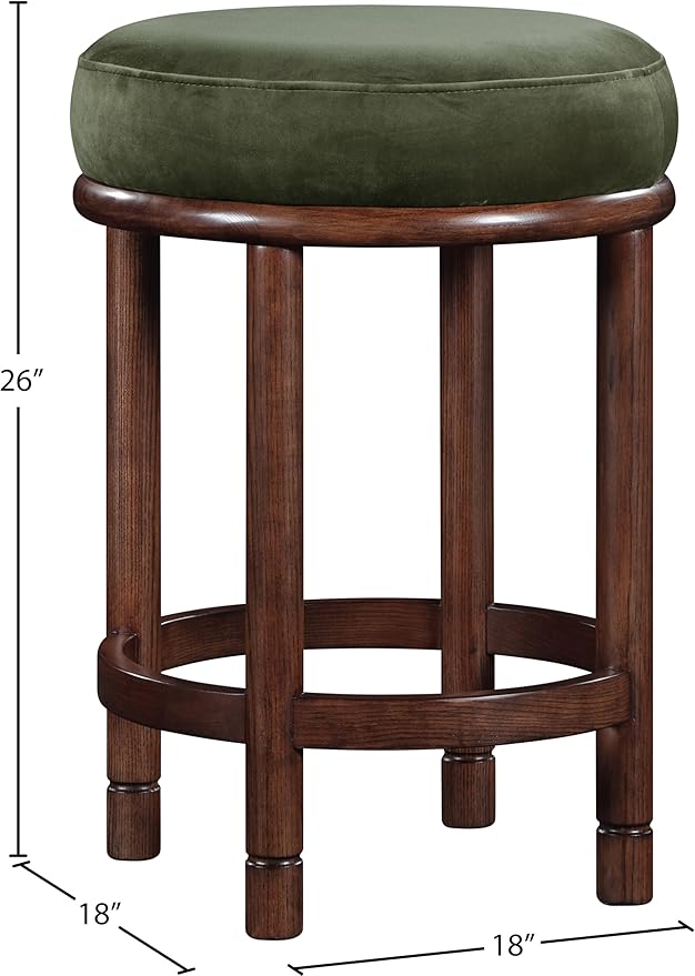 Meridian Furniture 978Green-C Monette Collection Art Deco Counter Stool