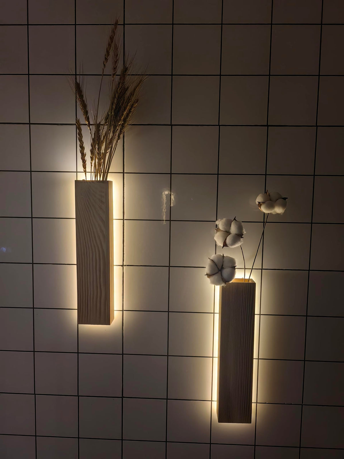 Artificial Eucalyptus with LED Lights Wall Planters Rustic Wall Decor with Lights Wall Sconces Fake Vines for Room Decor Home Bedroom Living Room Bathroom Hanging Vase for Dried Flowers Faux Plants