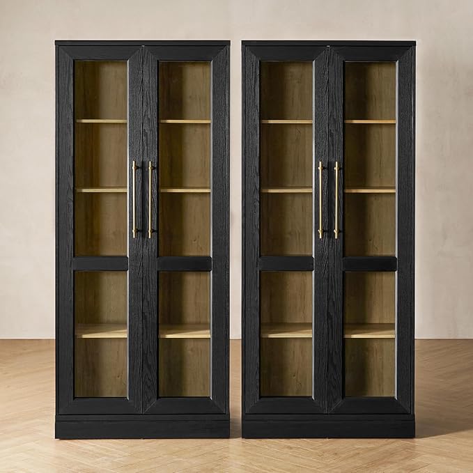 mopio Blake Tall Display Cabinet, Kitchen Buffet Pantry Cupboard, Trophy