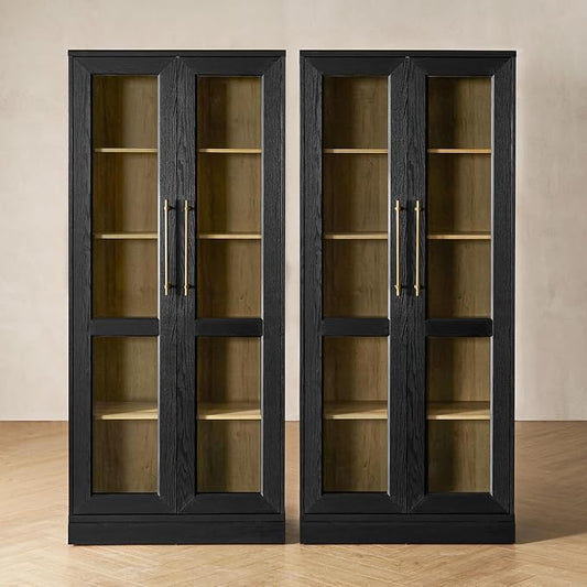 mopio Blake Tall Display Cabinet, Kitchen Buffet Pantry Cupboard, Trophy