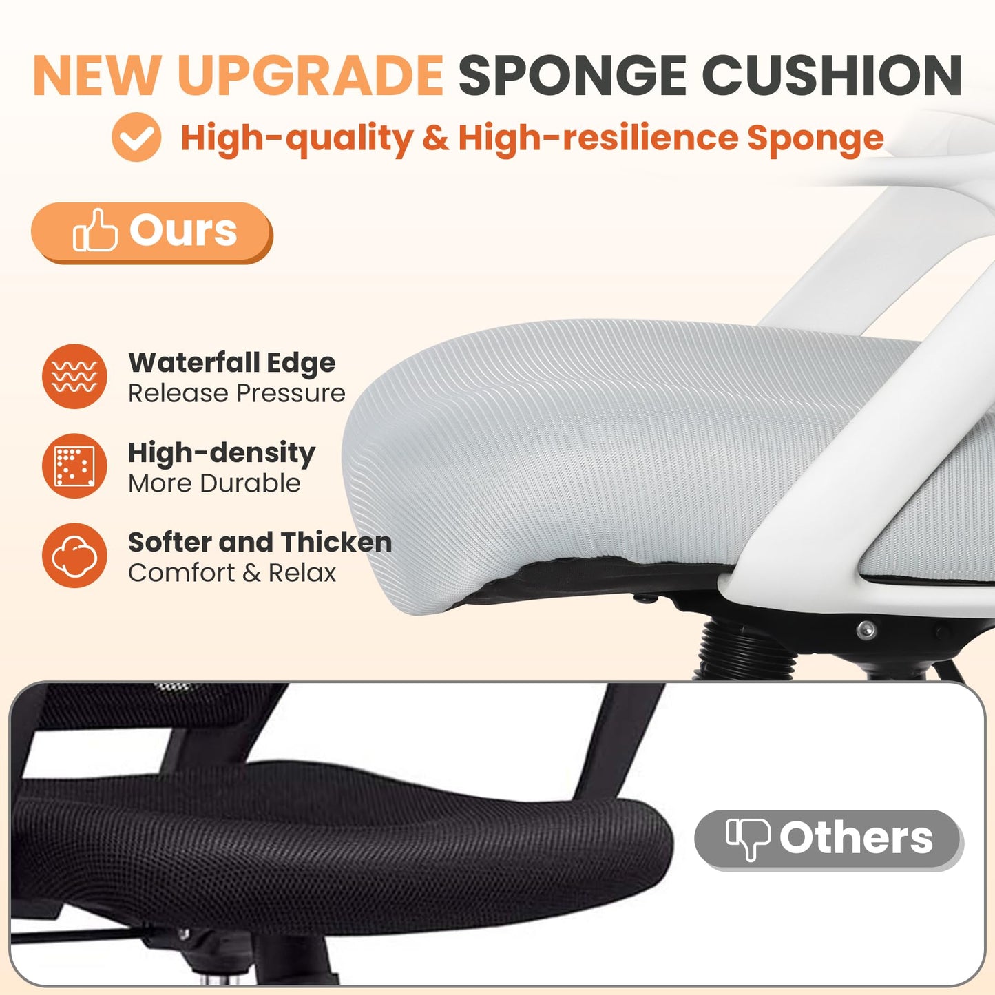 HYLONE Drafting Chair Tall Office, Ergonomic Standing Desk Stool Adjustable Drafting Chair Big Tall Drafting Office Chair White