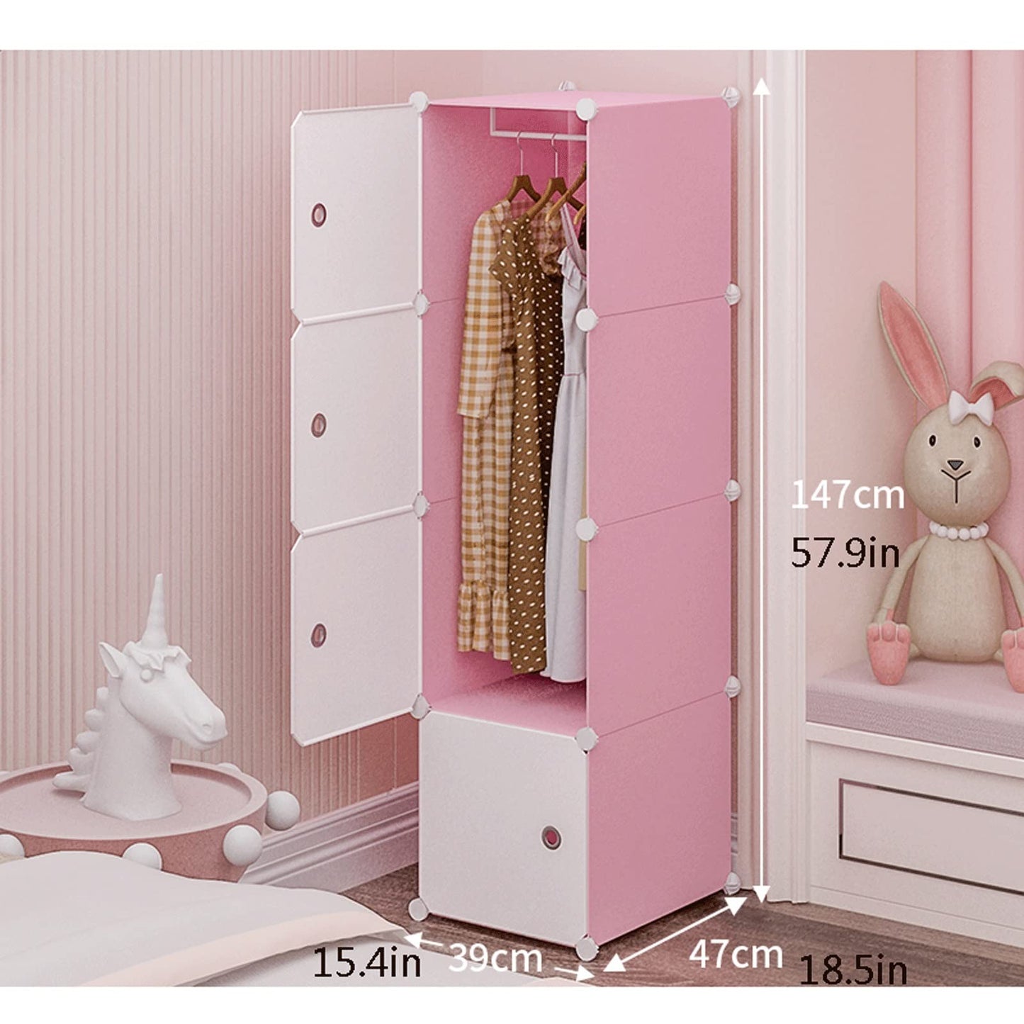 WuDLi Portable Closet Portable Wardrobe Cube Wardrobe Combination Wardrobe Modular Cabinet Locker for Bedroom Clothes Shoes Toys Wardrobe Closet Portable Wardrobe