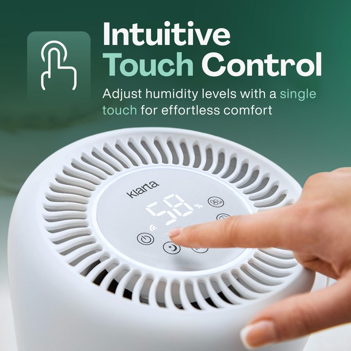 Smart Evaporative Humidifiers for Bedroom with App Control & 3L Tank – Mist-Free, No White Dust – Quiet Operation for Better Sleep – Beige Humidifier Klarta Humea