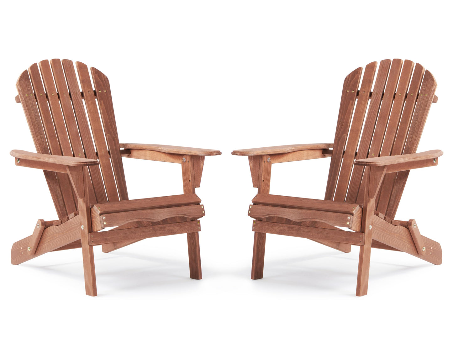 Wooden Folding Adirondack Chair Set of 2, Half Pre-Assembled Wood Lounge Chair for Outdoor Patio Garden Lawn Backyard Deck Pool Beach Firepit