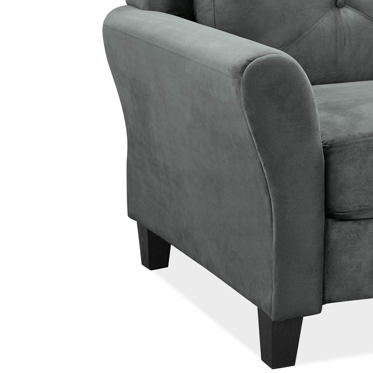 Studio Living Harrington 80.3" Sofa, Transitional Modern, Pocket Coil Comfort, Easy Assembly, Microfiber Fabric, Dark Grey