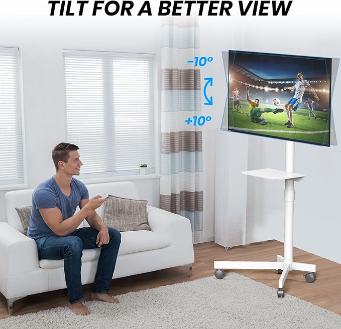 Mobile TV Cart for 23-60 Inch LCD LED OLED Flat Curved Screen TVs