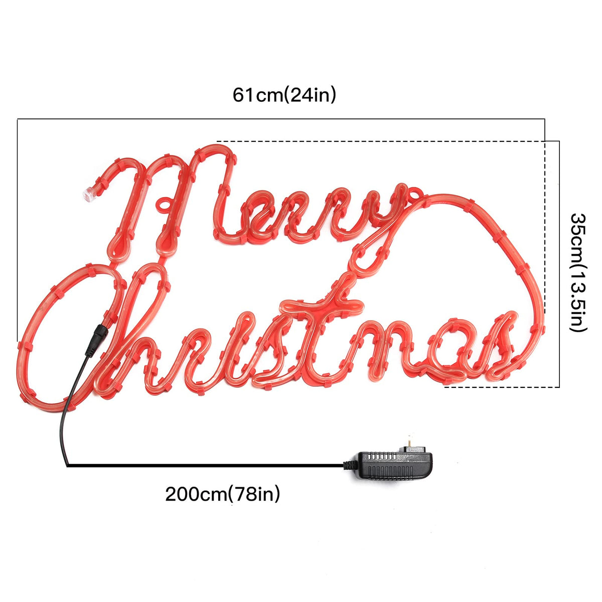 Xmasnova 24 Inch Christmas Window Silhouette Lights,Merry Christmas Window Silhouette Lights,Double Side Lamp Decoration for Holiday Indoor Wall Door Glass Decorations