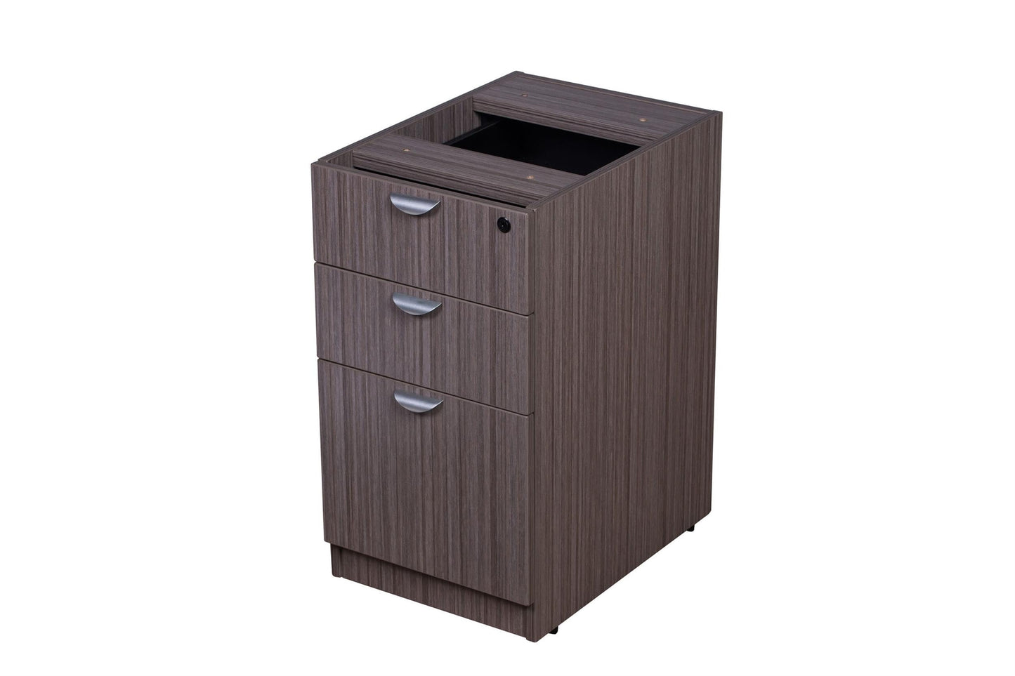 Boss Office Products 60" Desk with File Pedestal, Driftwood