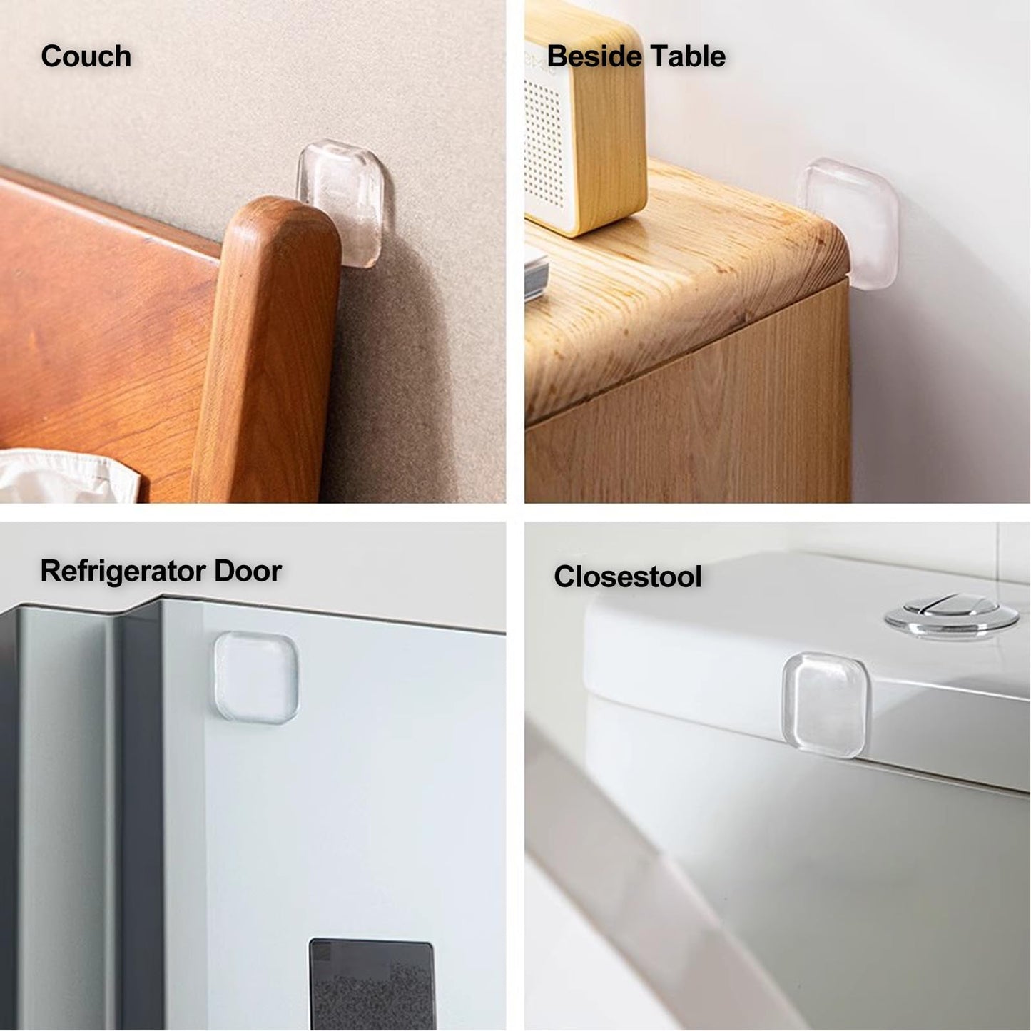 Door Stopper Wall Protector, Wall Shield Bumper Guard from Door Knobs,Sturdy Self Adhesive,Soft and Transparent,Washable Reusable Shock Absorbent Gel for Home Office (6, Transparent)