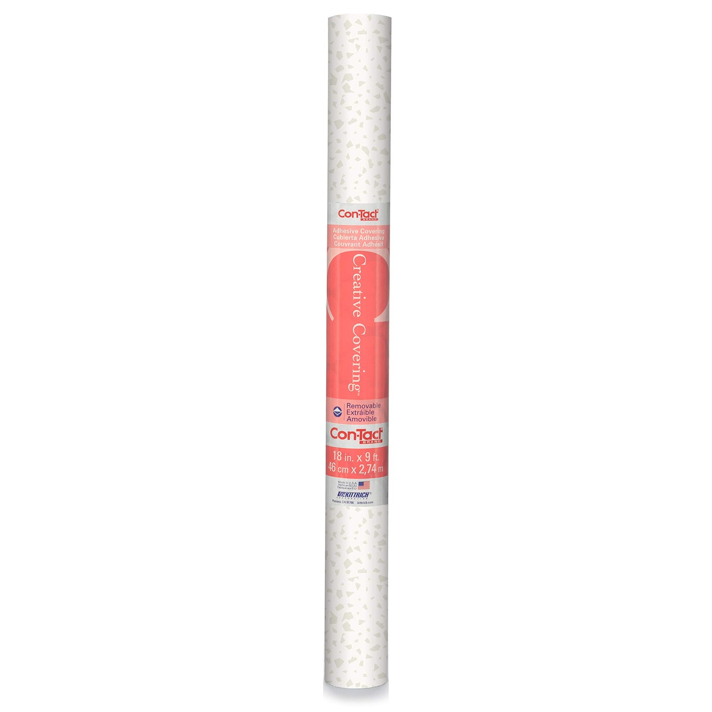 Con-Tact Brand Creative Covering, Self-Adhesive Shelf Liner, Multi-Purpose Vinyl Roll, Easy to Use and Apply, 18'' x 20', Faded Terrazzo Bone