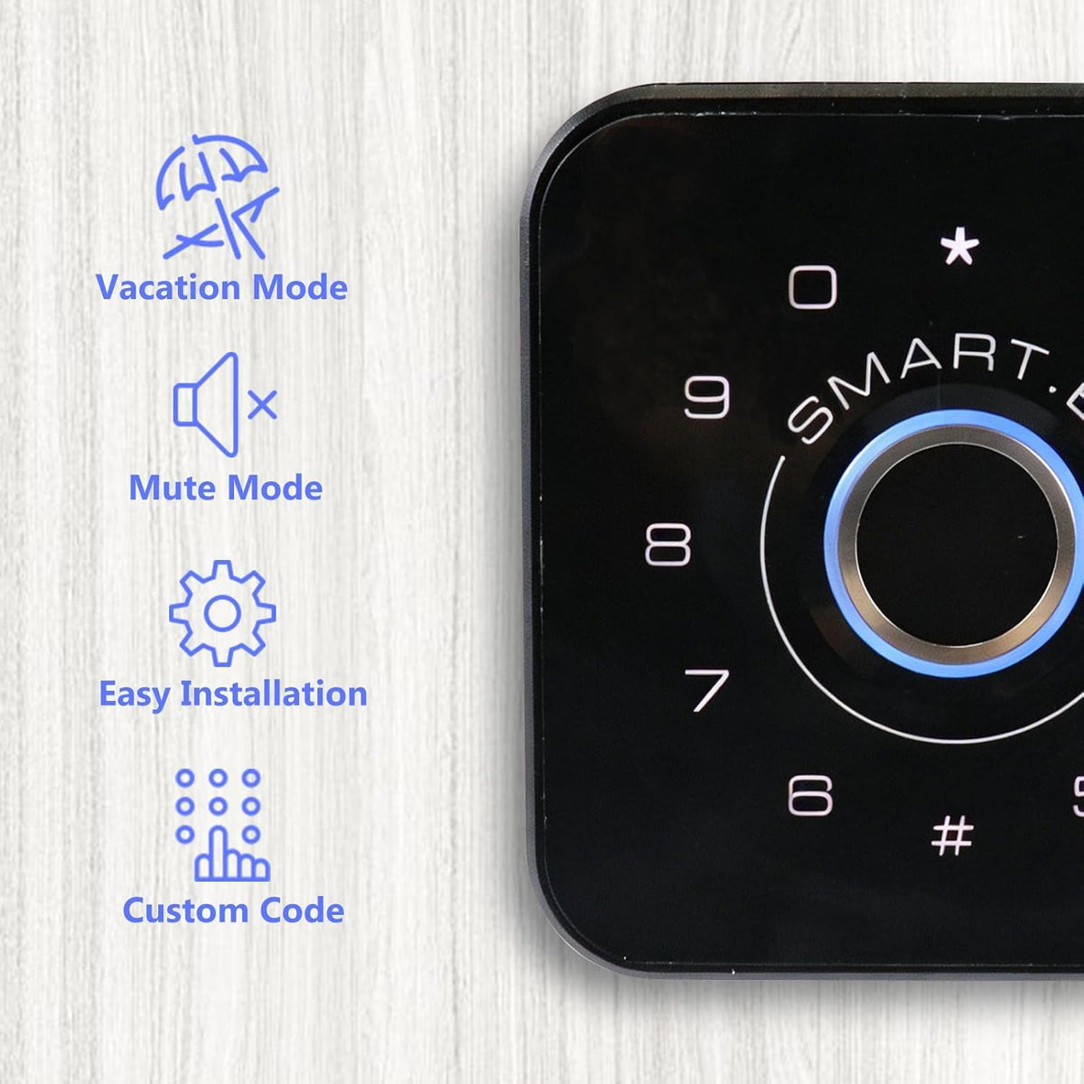 UMIK UMIKSMART 4 in 1 Fingerprint Smart Door Lock, Keyless Entry Door Lock with Fingerprint and Touchscreen Keypad, Tuya App Control, Auto Lock, Easy Install for Home, Apartment, Office