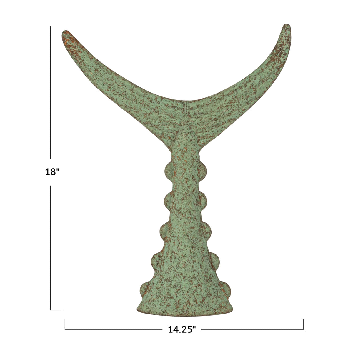Creative Co-Op Distressed Metal Tuna Tail Accent Decor, Aqua
