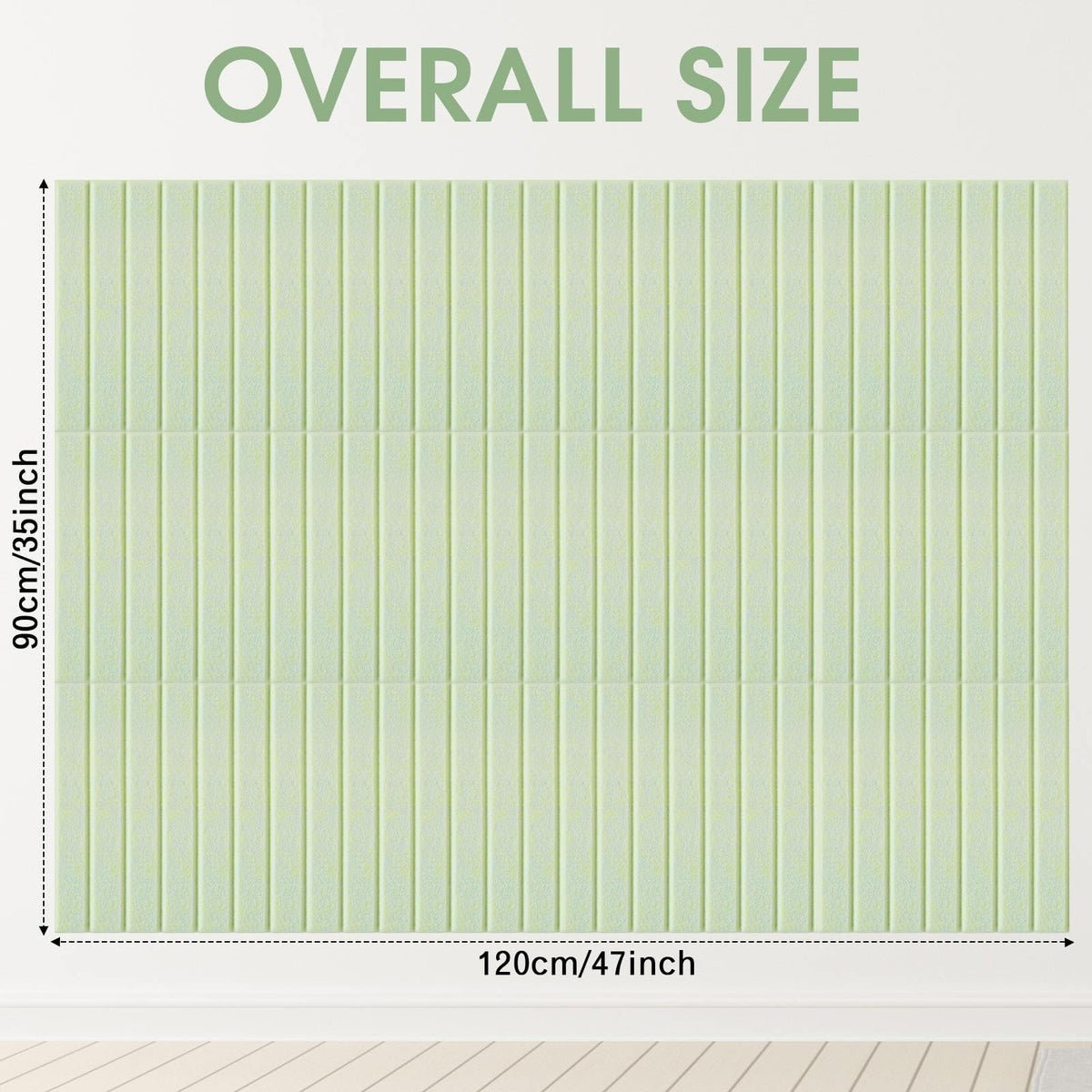 Honoson 12 Pack 48"x 36" Large Cork Board Alternative Felt Bulletin Board Wall Tiles with Safe Square Adhesive Roll Cork Tiles for Walls Home Office Classroom Back to School Pin Panels(Sage Green)