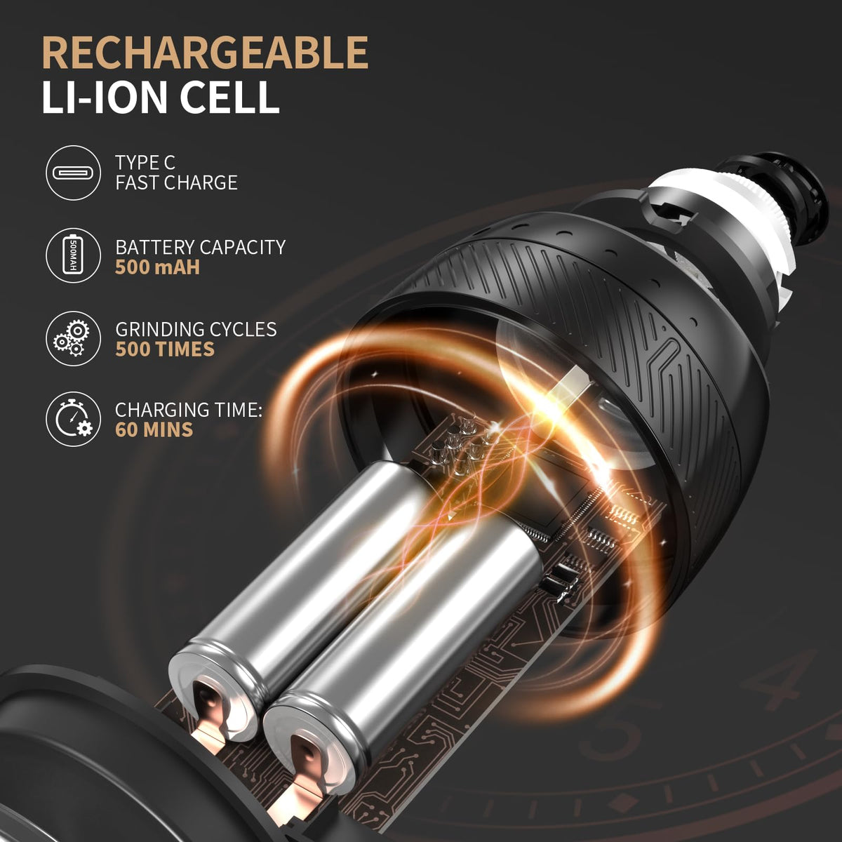 YUMCOOK Gravity Sensor Electric Salt and Pepper Grinder Set - Hands-Free Automatic Mill, One-Hand Operation, No Button Needed, Ideal for Arthritis & Weak Hands, Battery-Powered Kitchen Essentials