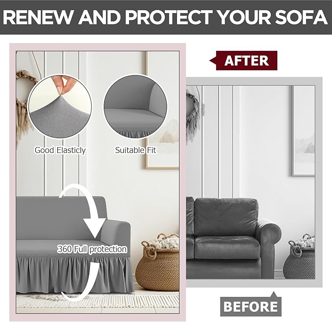 Fanfanwin 3 Pcs Sofa Slipcover Set