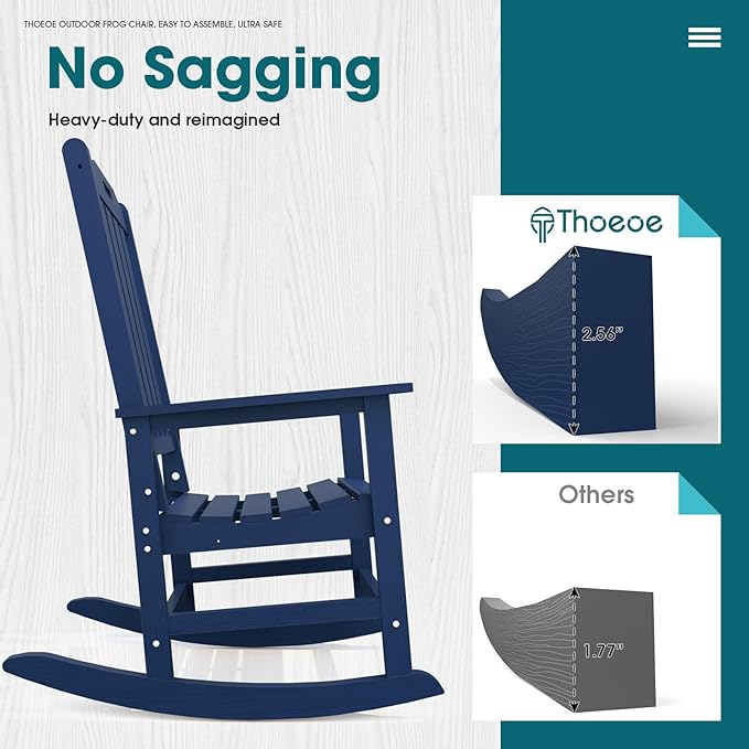 THOEOE Oversized Rocking Chair Set of 4, Outdoor Rocking Chair