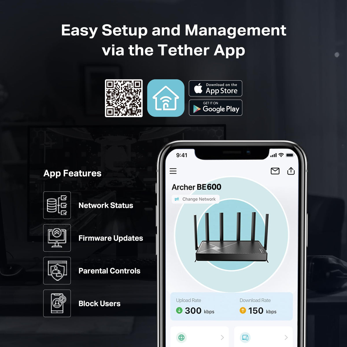 TP-Link Tri-Band BE9700 WiFi 7 Router (Archer BE600) – 10G Port, 2.5G Port, 3× 2.5G LAN, 320MHz Channel, Covers up to 2,600 sq. ft., 120 Devices, VPN, HomeShield Security