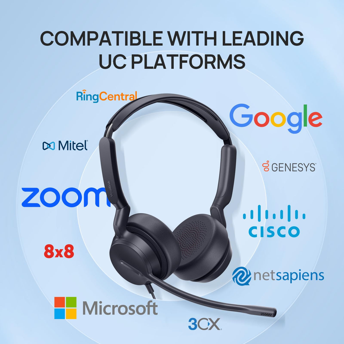 Yealink UH42 SE Wired Headset with Mic, USB-A/C & 3.5MM Stereo Computer Headsets with Noise Cancelling Microphone for PC, Laptop, 7ft Cable in-Line Control Headphones Work with Teams, Zoom, UC