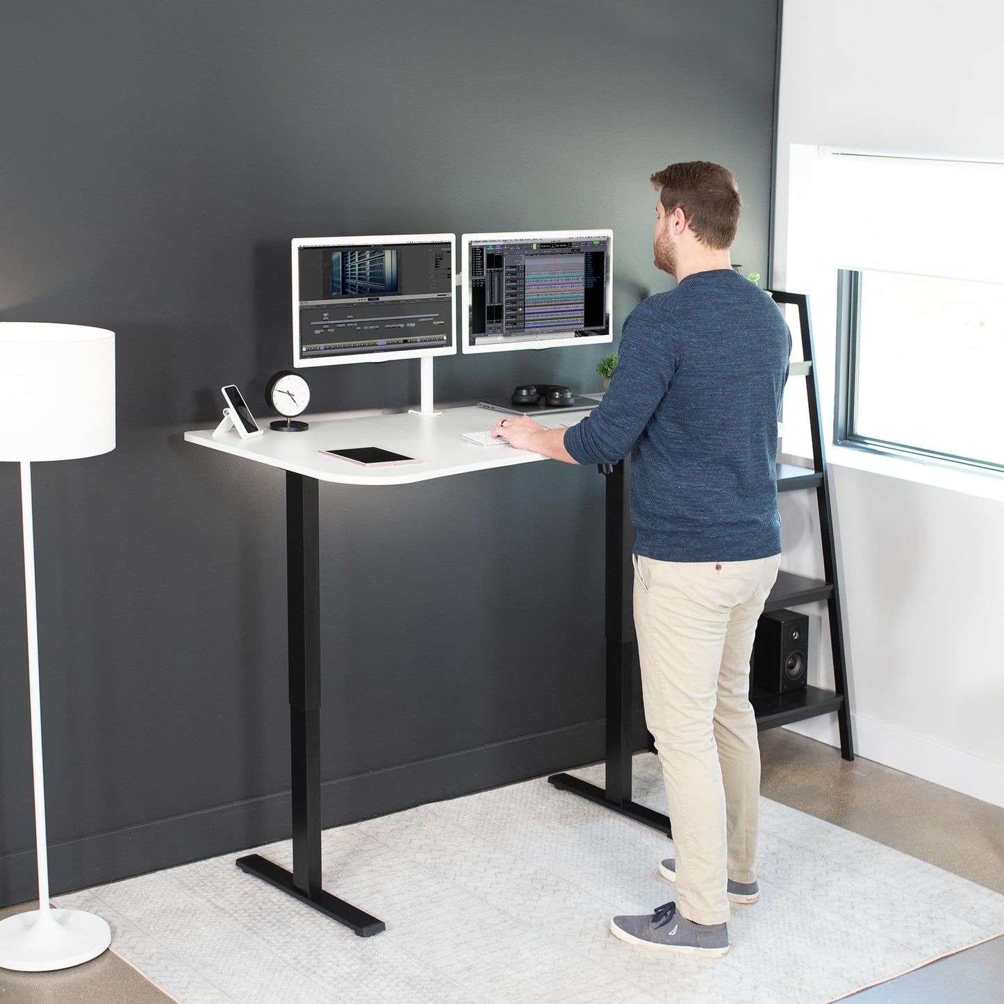 VIVO 63 x 32 inch Universal Table Top for Standard and Sit to Stand Height Adjustable Home and Office Desk Frames, 3 Section Desktop, White, DESK-TOP1W
