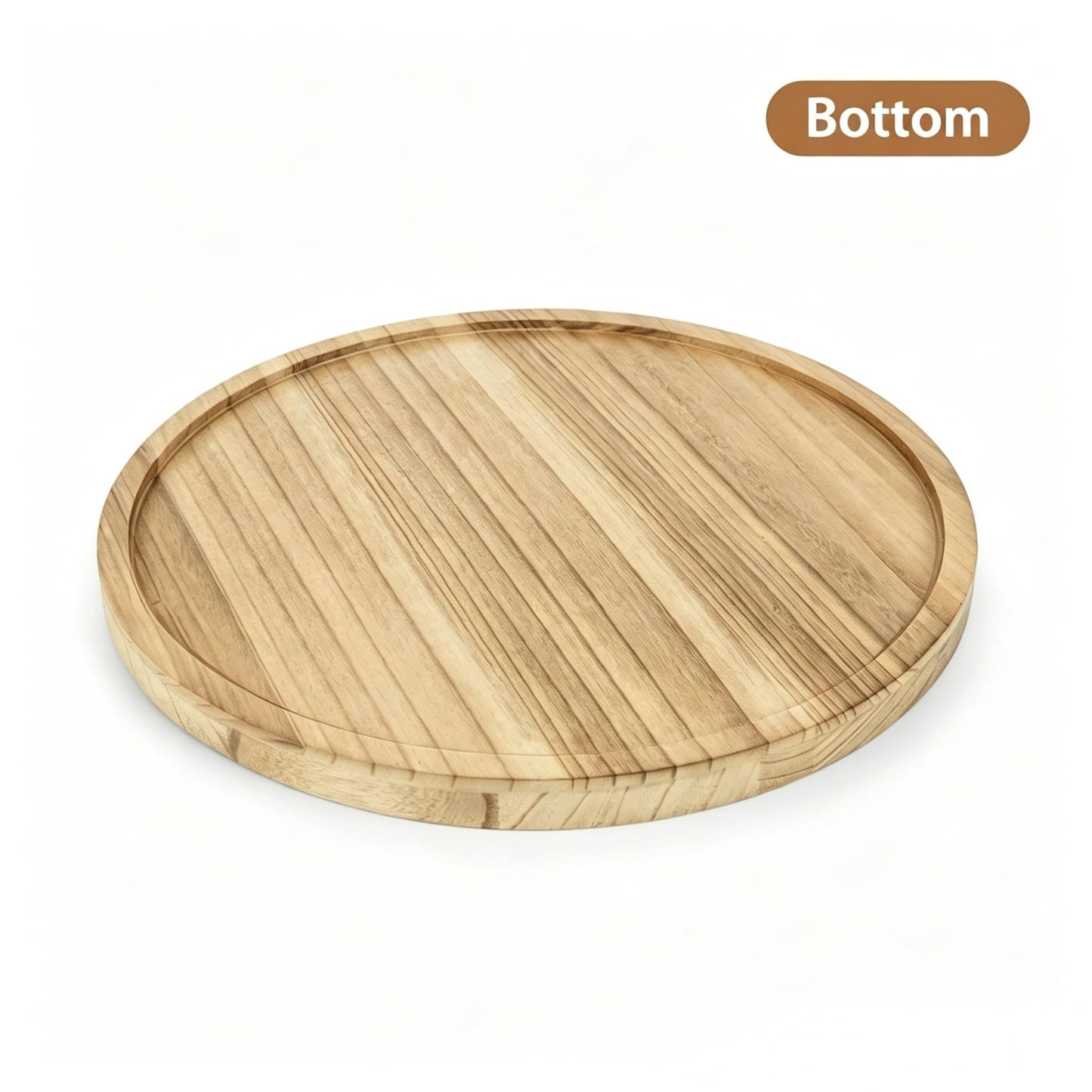 Round Ottoman Tray for Coffee Table Living Room Wood Serving Tray Large Wooden 20 Inches Rustic Torched