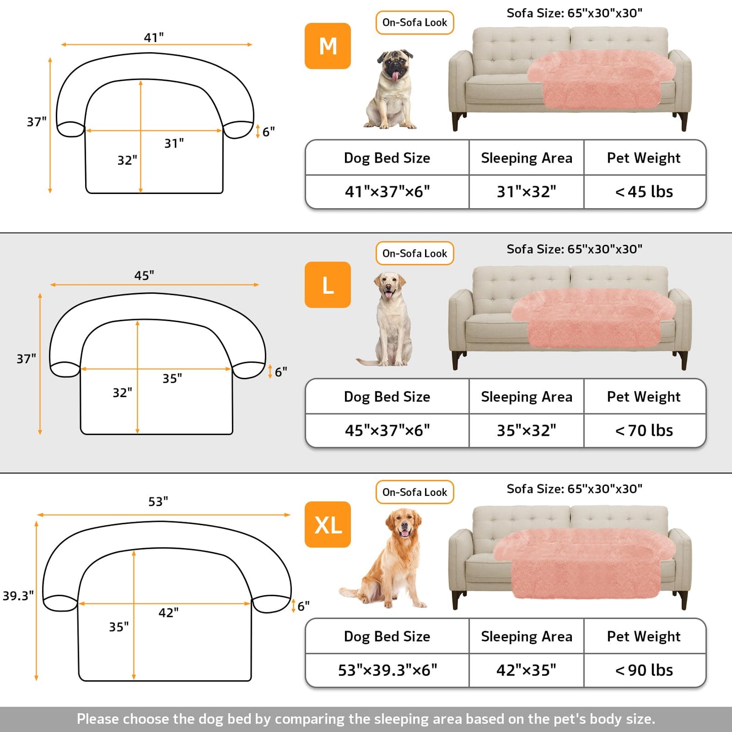 GGIB Calming Dog Bed Fluffy Plush Dog Mat for Furniture Protector with Removable Washable Cover for Large Medium Small Dogs and Cats (Large, Pink)