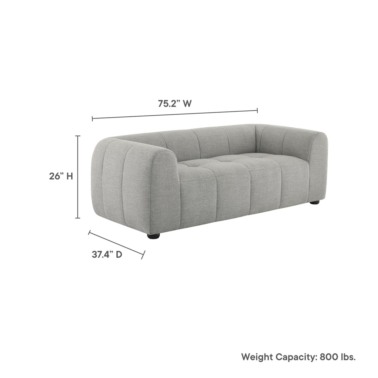 Modway Liana Love Seats, Pewter