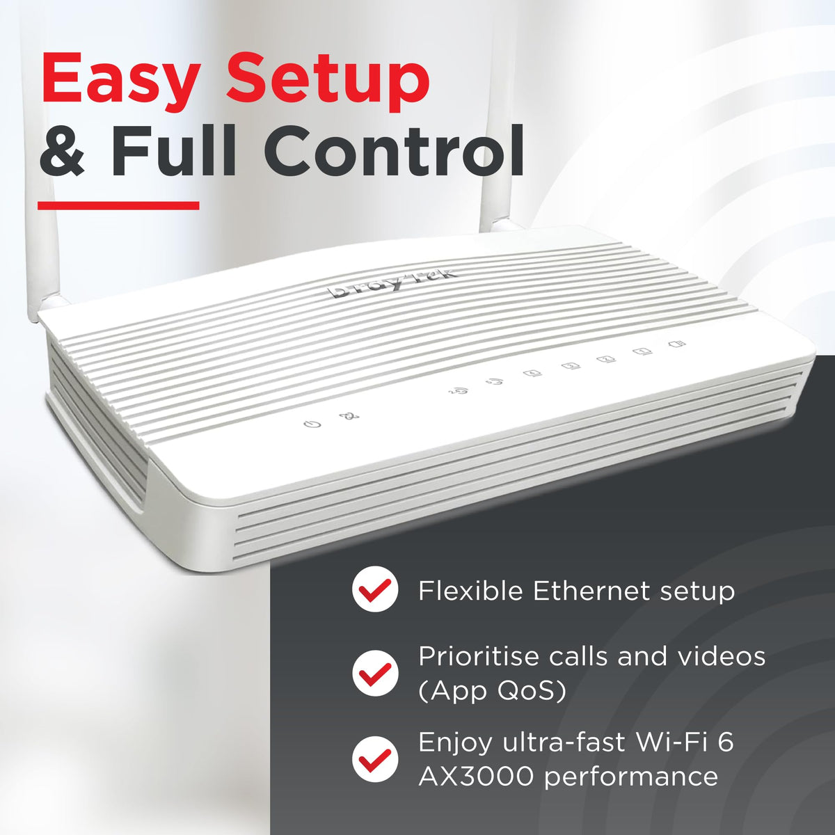 DrayTek Vigor 2136ax Multi-Gigabit Ethernet Router with Wi-Fi 6 AX3000 Wireless, VPN and Fast 2.5GbE Interfaces