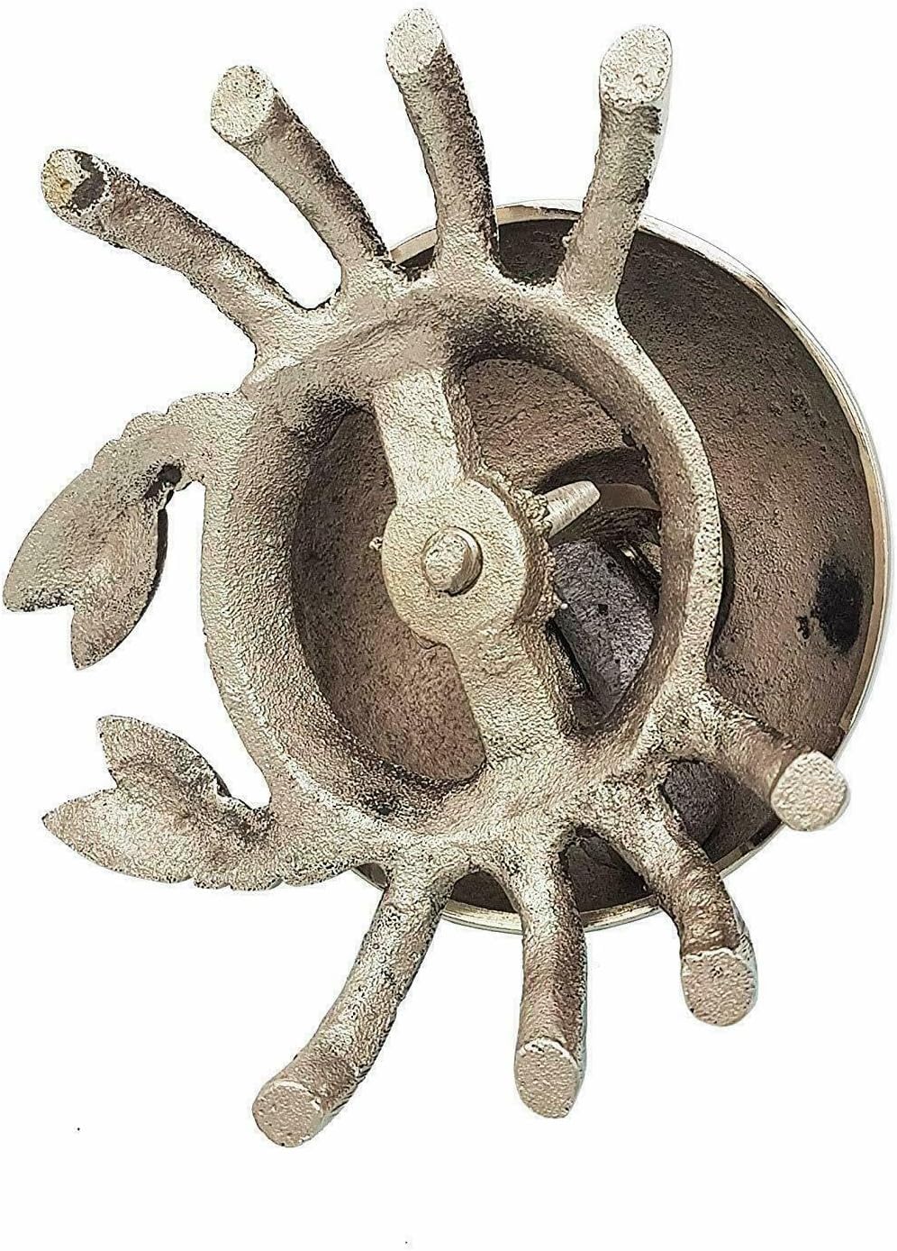 Generic Vintage Solid Brass Crab Desk Bell - Antique Design, Silver Finish, Loud Reception Bell for Teachers, Hospital & Hotel Reception