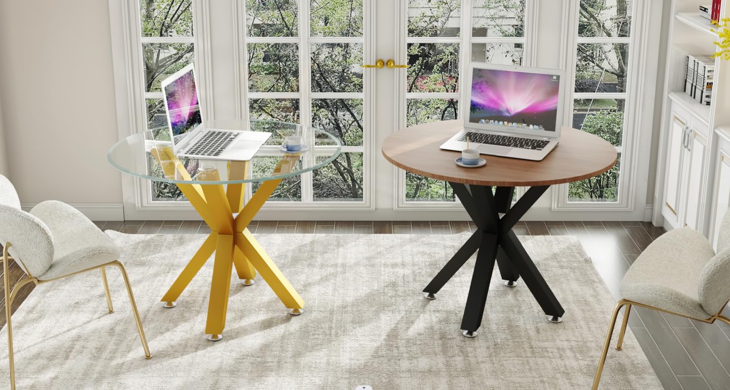 sumatos Table Base 28 Inch,Heavy Duty Pedestal Metal Dining Table Base for Glass, Marble, and Wood Tops, Furniture Legs for Home,Kitchen,Office(Black)