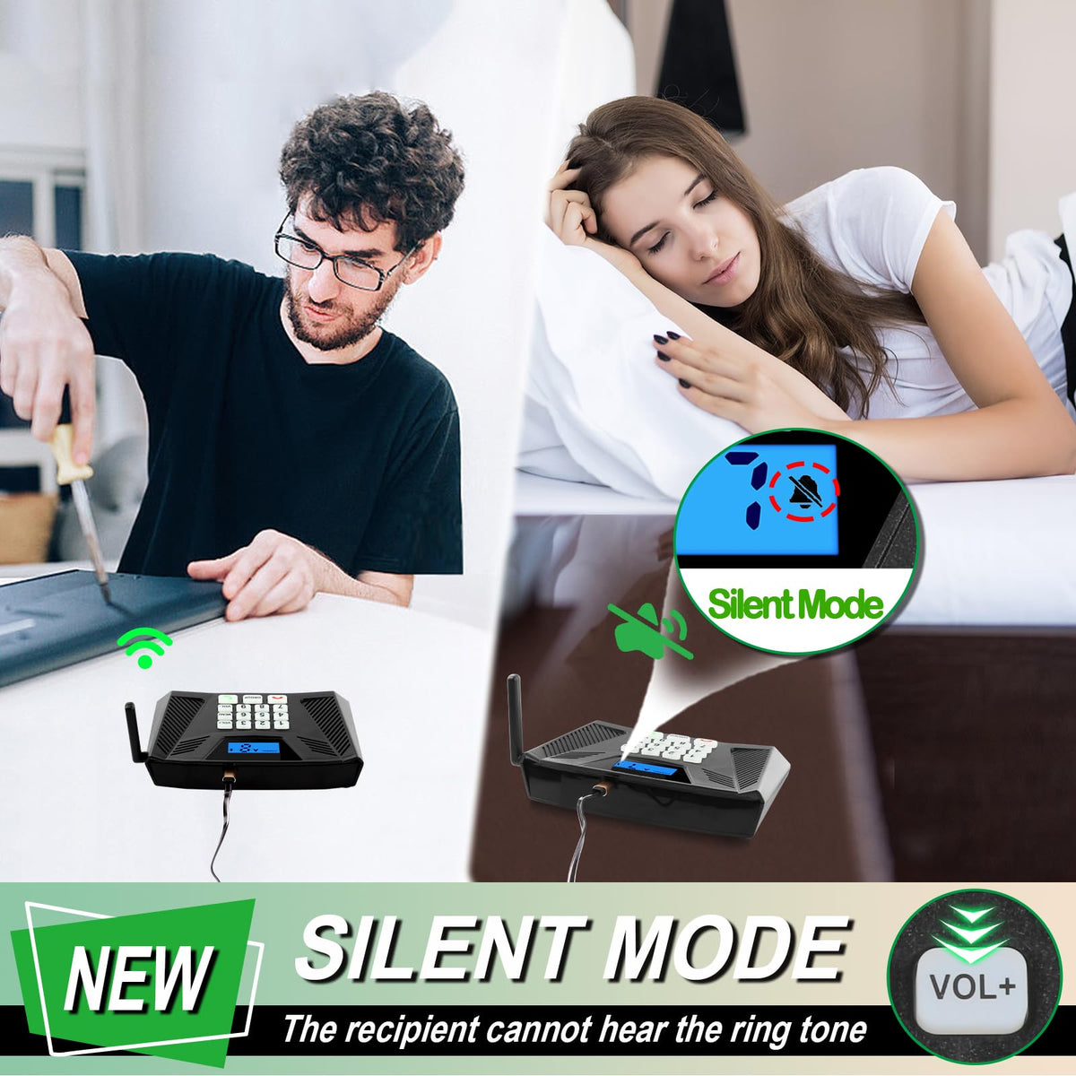 Intercoms Wireless for Home Upgrade, Hands-Free Intercom with Automatic Answer, 5300 Feet Range Full Duplex Home Intercom System for Business Store Office Easy to Use(3Packs, Black)