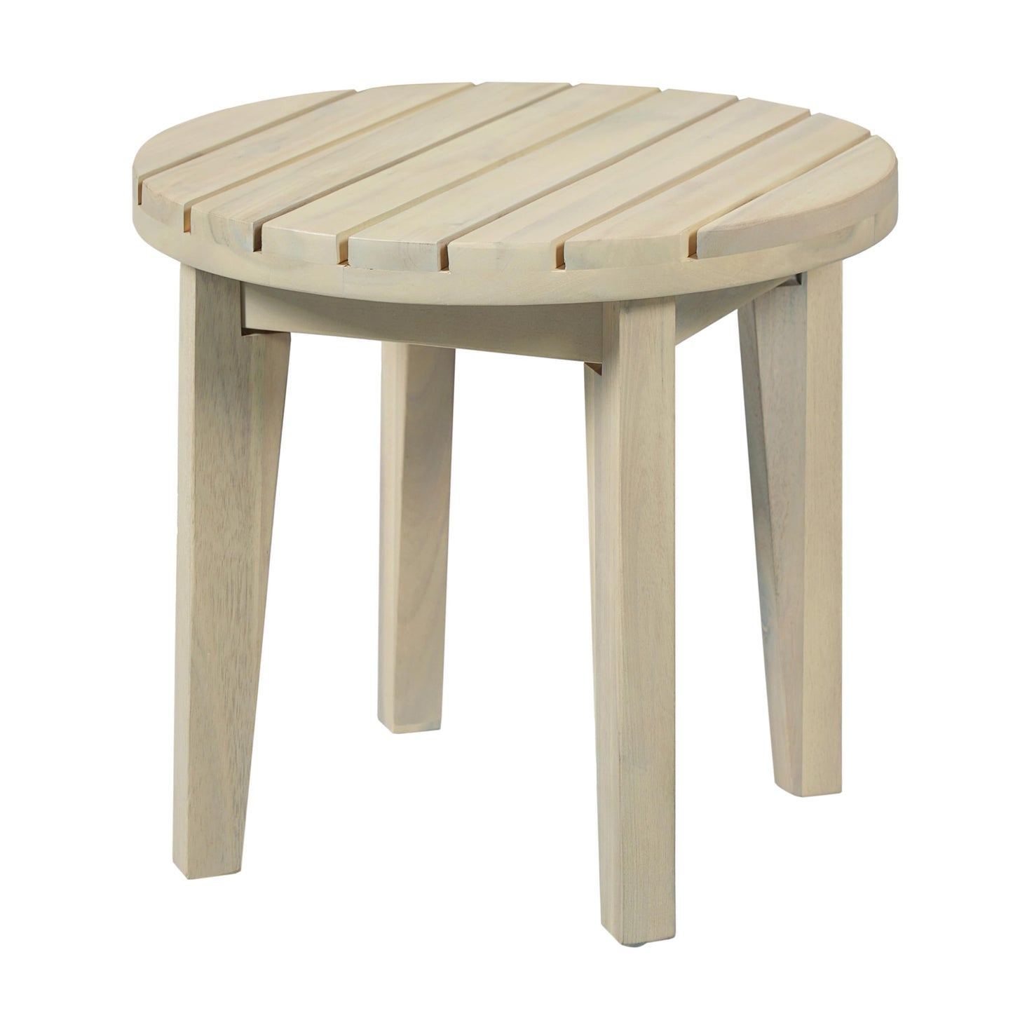 Christopher Knight Home Parker Acacia Wood Outdoor Coffee Table, Small Side Table for Patio Furniture Set, Solid Wood Round End Table for Patio/Deck/Garden, Light White