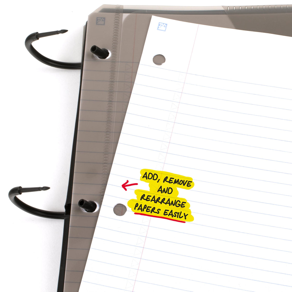 Five Star Flex Refillable Notebook + Study App, College Ruled Paper and 1 Inch TechLock Ring Binder with Customizable Cover, Pockets, Tabs and Dividers, 200 Sheet Capacity, Fire Red (29326AB2)