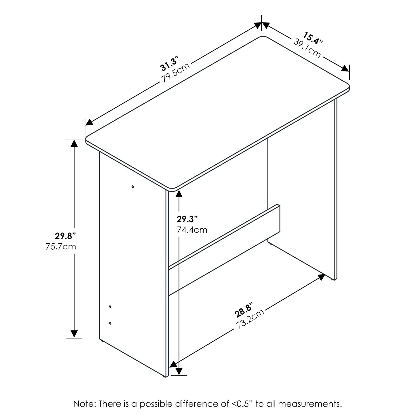 FURINNO Simplistic Study Table, Espresso