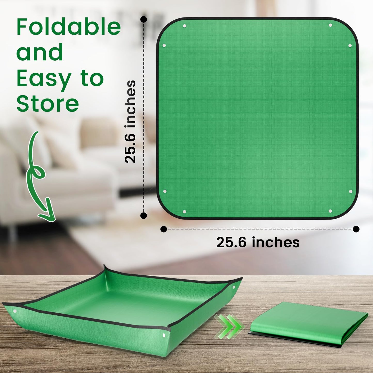 AltarreT Repotting Mat for Indoor Plant Transplanting and Mess Control, 26'' x 26'' Waterproof Potting Succulent Tray Portable Gardening Mat Gift for Plant Lovers