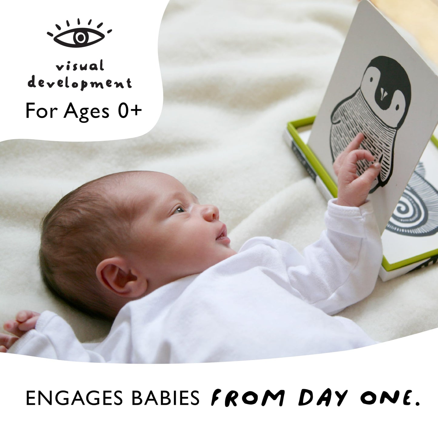 Wee Gallery Art Cards for Baby, Durable High Contrast Black and White Animal Flashcards for Newborns, Brain Development, Sensory Toys, Tummy Time Essentials for Infant and Toddler - Rainforest Animals