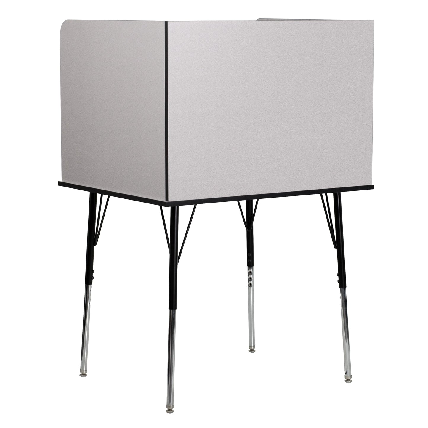 Flash Furniture Justin Height-Adjustable Student Study Carrel for Testing Centers/Classrooms, Modular Study Carrel/Private Student Testing Desk, Gray