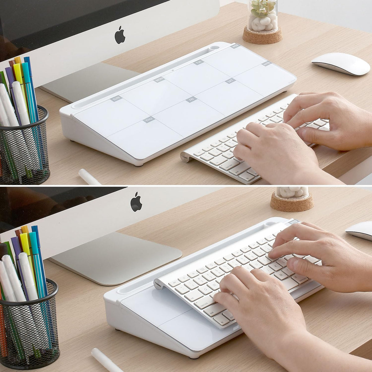 TSJ OFFICE Desktop Whiteboard Dry-Erase-Board - Computer Keyboard Stand White Board Surface Pad with Drawer, Desk Organizers with Accessories for Office, Home, School Supplies