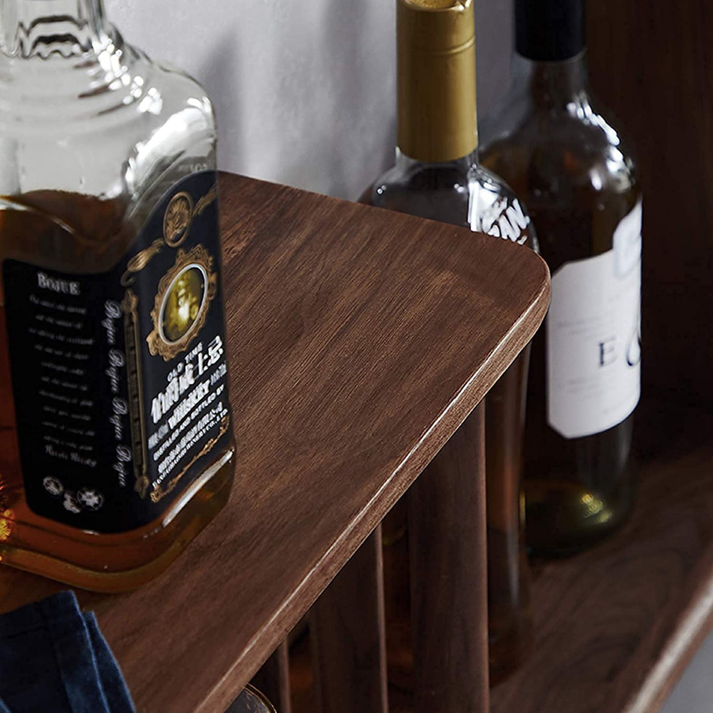 SBTXHJWCGLD Rustic Luxe Wine Rack, Black Walnut Creativity Stemware Racks, for Homes, Bars, Cafes, Hotels, Restaurants, Offices and Various High-End Clubs (90X15X28Cm)