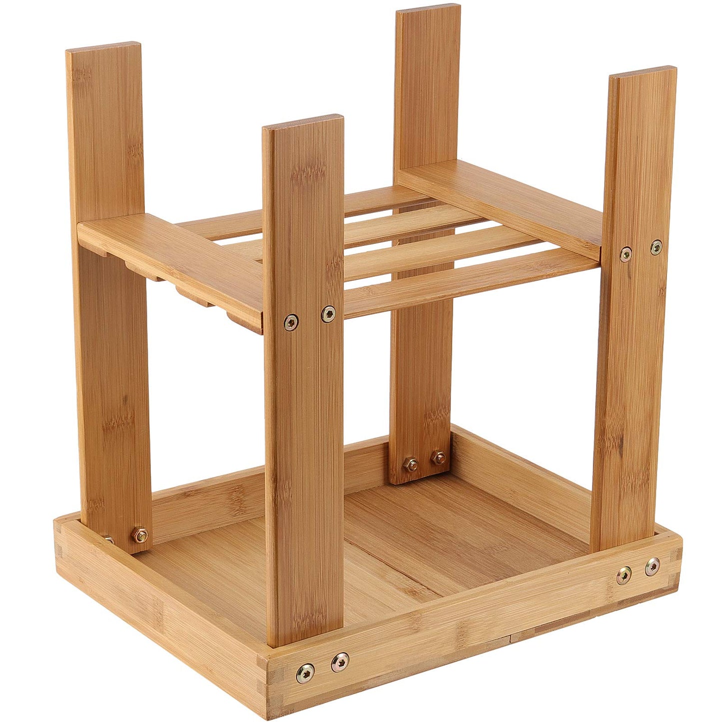 ZEONHAK 2 Pack Bamboo Step Stool, Bamboo Shower Bench, Wooden Shower Foot Stool for Home, Garden, Living Room, Kitchen, Bathroom, Bedroom