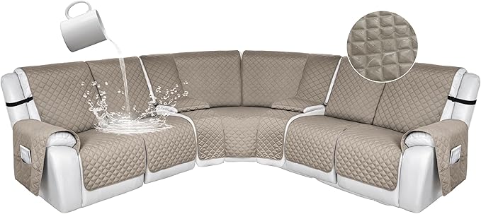 HDCAXKJ 100% Waterproof Reclining Sectional Couch Covers L Shape Recliner Sofa
