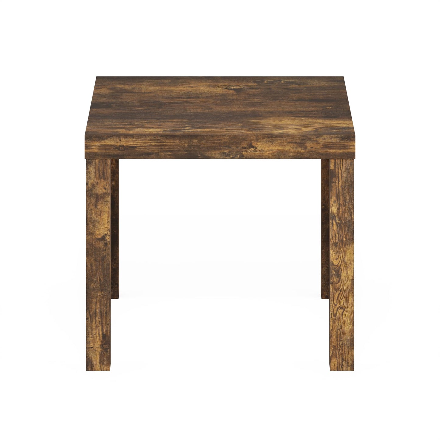 Furinno Classic Side Table, Square Modern End Table with 1.8" Triple Thick Tabletop, Simple Night Stand, Bedside Table, Toolless Assembly, for Living Room, Bedroom, Amber Pine