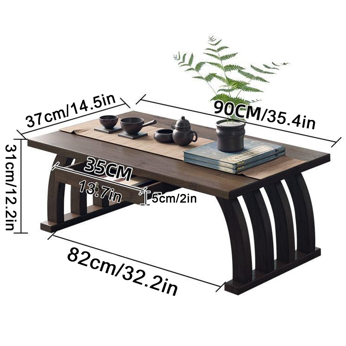 GLDGJMZ Bamboo Meditation and Tea Table Small Coffee Table & Altar for Living Room Bedroom Style Perfect for Floor Sitting Zen Decor Eco Friendly Furniture
