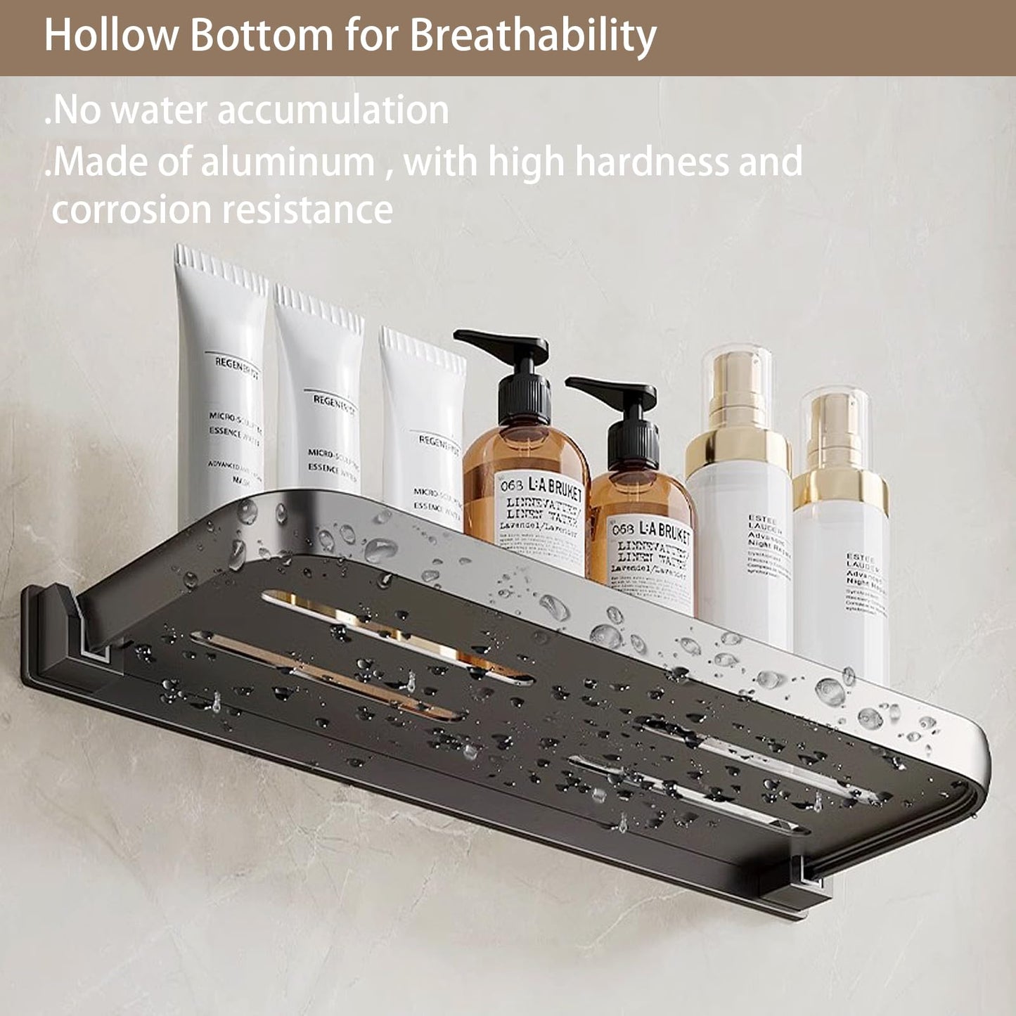 SWEAMTING RV Aluminum Foldabling Shelf-Hidden,Small Folding Wall Shelves for Bathroom,VR,Campers,Kitchen.90°Folding Shelves for Room Wall,Waterproof and Space-Saving Foldable Shelf for Bathroom (2)