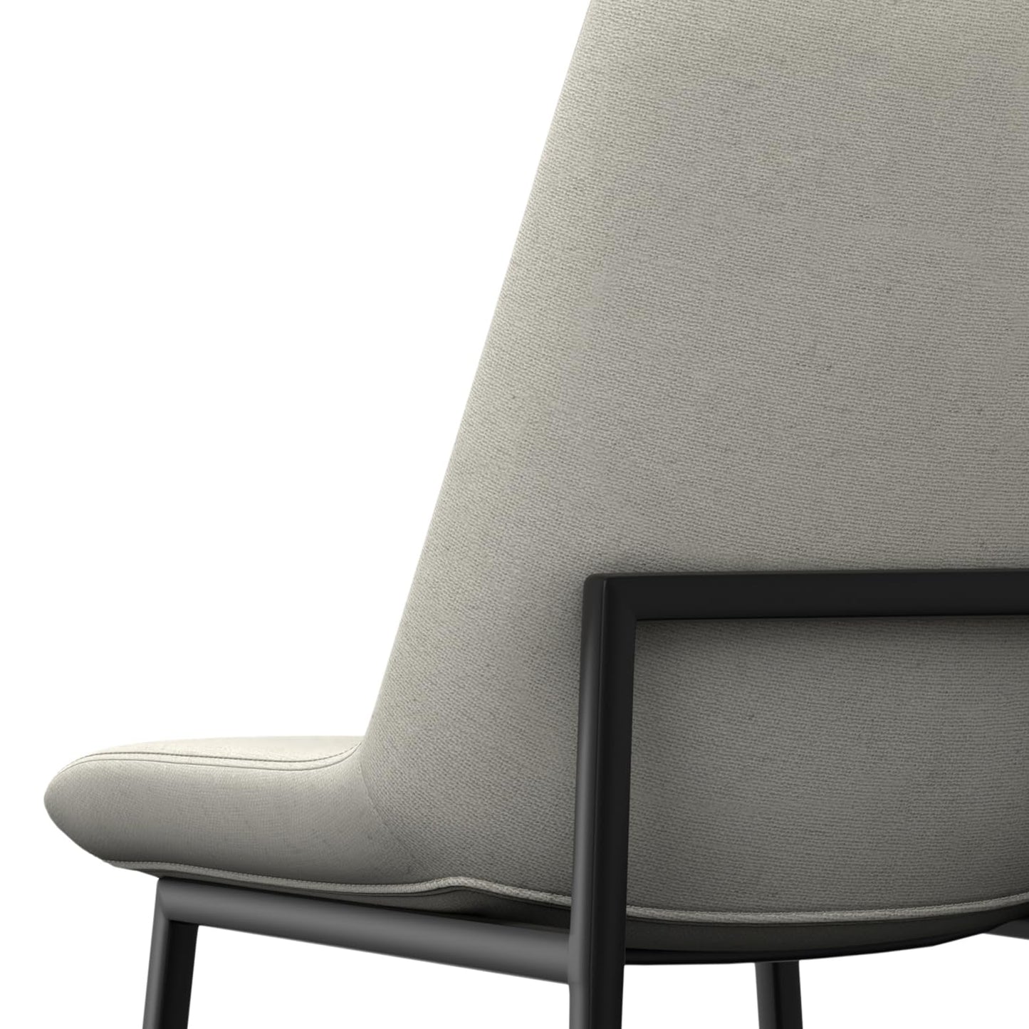 SIMPLIHOME Savannah Dining Chairs - Upholstered Black Metal Frame and Linen-Style Fabric Chair Set in Natural, Modern Dining Room Seating with Armless Ergonomic Design and Padded Seat (Set of 2)