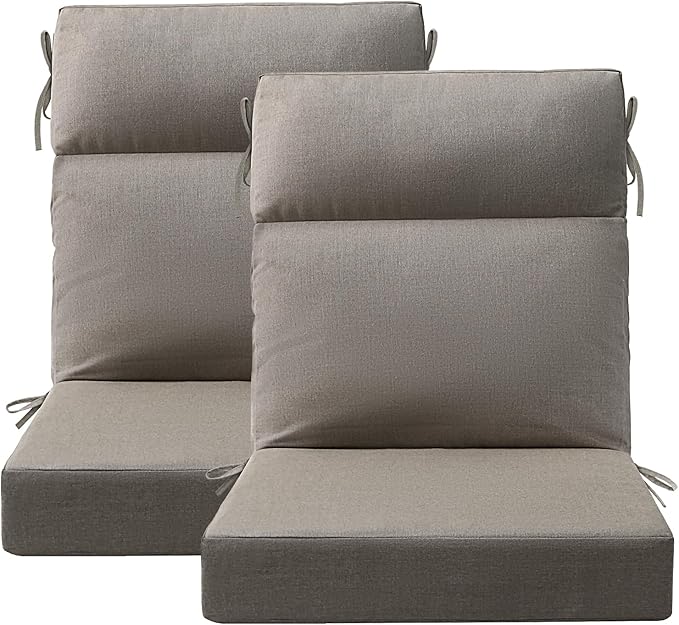 Unimatta Sunbrella Outdoor High Back Chair Cushion Seat Pads, 44 x 21 Inch