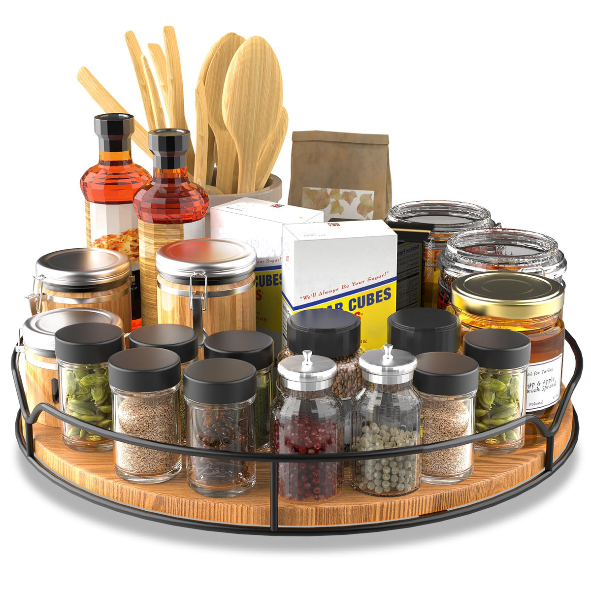Lazy Susan Turntable Organizer for Cabinet Pantry Kitchen Countertop Computer Cupboard, 14 inch