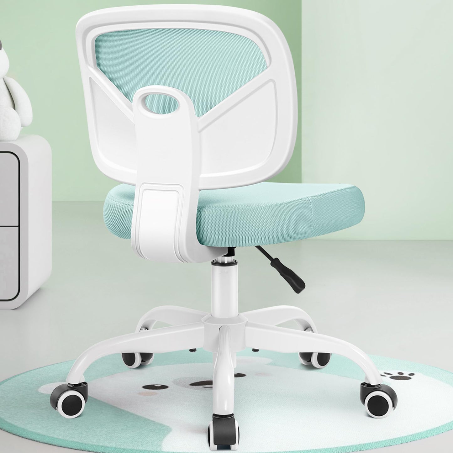 Primy Kids Desk Chair, Pink Study Chair for Boys Girls with Height Adjustable, Swivel Mesh Task Student Chairs for 4-12, Growing Teen Office Chair for Home/School/Office (Light Teal)