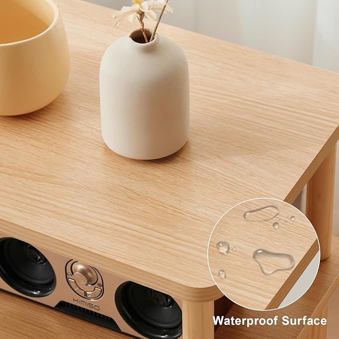 Apicizon 3 Tier End Table, Record Player Stand
